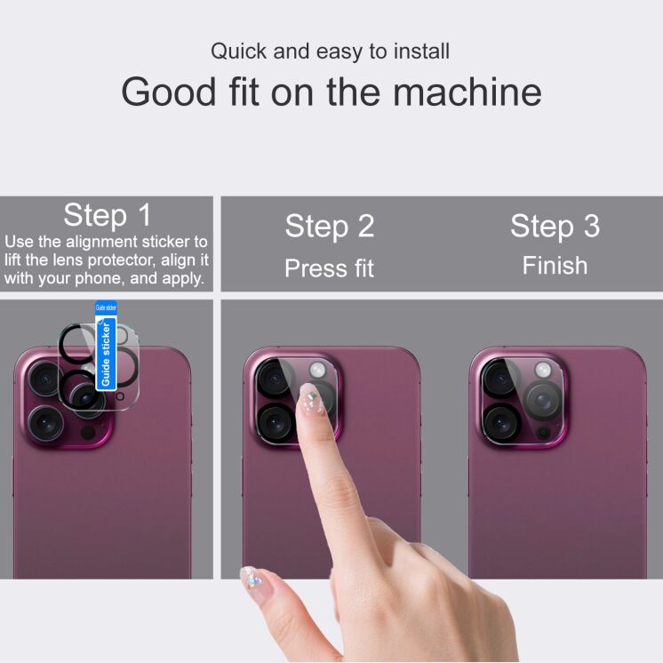 Захисне скло на камеру IMAK Integrated Lens Protector для iPhone 18 Pro - Black: фото 5 з 7
