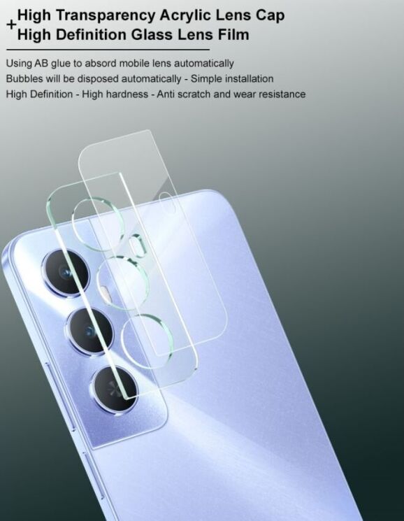 Защитное стекло на камеру IMAK Integrated Lens Protector для Realme C65: фото 6 из 9