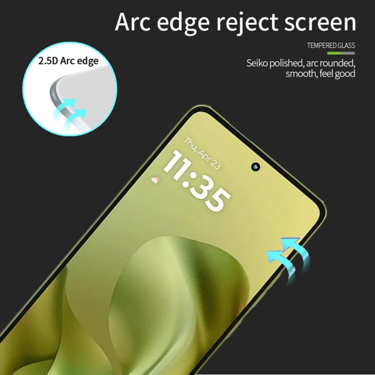 Захисне скло PINWUYO Full Glue Cover для Motorola Moto G86 / G86 Power - Black: фото 3 з 9