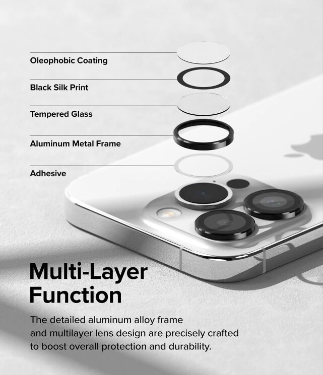 Защитное стекло Ringke Camera Lens Frame Glass для Apple iPhone 15 Pro Max - Black: фото 5 из 14