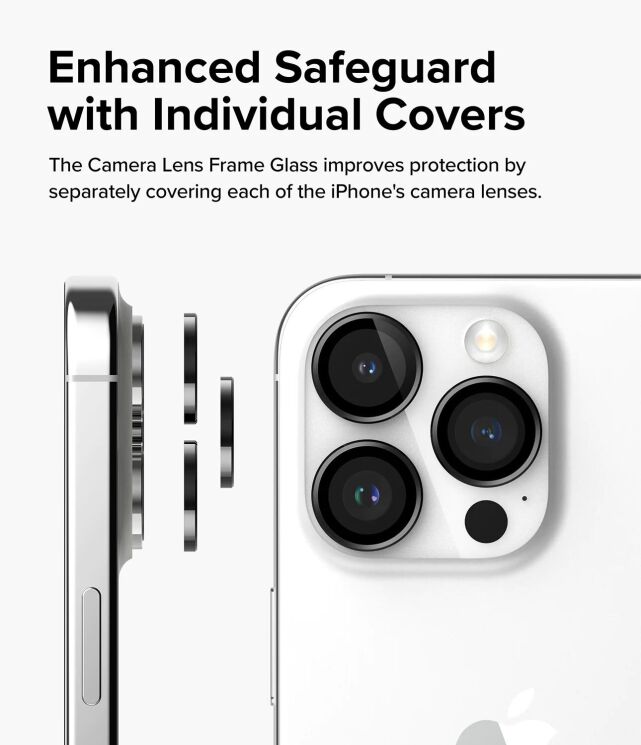 Защитное стекло Ringke Camera Lens Frame Glass для Apple iPhone 15 Pro Max - Black: фото 4 из 14