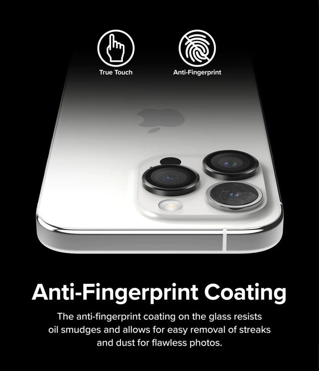 Защитное стекло Ringke Camera Lens Frame Glass для Apple iPhone 15 Pro Max - Black: фото 8 из 14