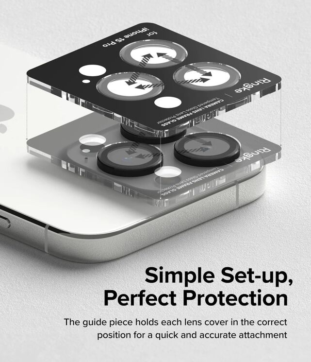 Защитное стекло Ringke Camera Lens Frame Glass для Apple iPhone 15 Pro Max - Black: фото 11 из 14