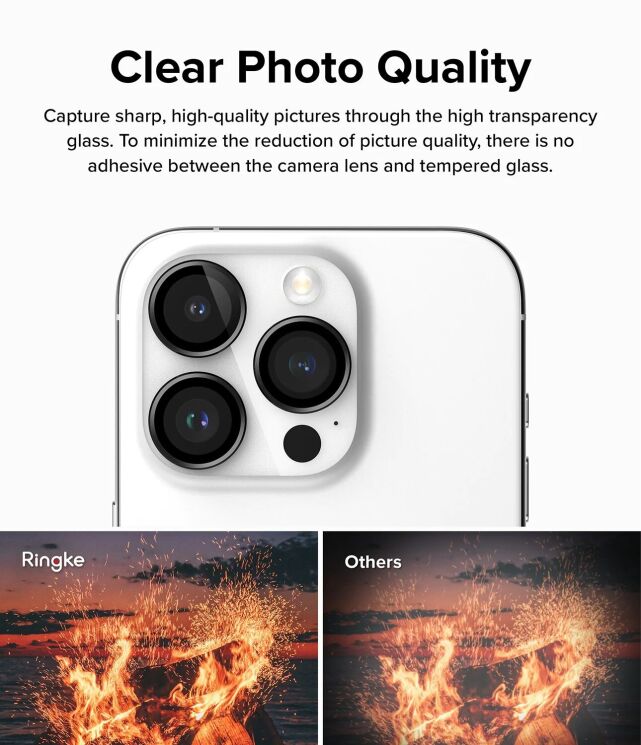 Защитное стекло Ringke Camera Lens Frame Glass для Apple iPhone 15 Pro Max - Black: фото 7 из 14