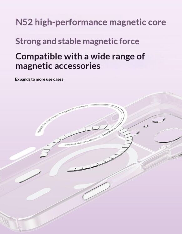 Защитный чехол BENKS Crystal Magnetic для iPhone 18 Pro / 17 Pro - Transparent: фото 5 из 14
