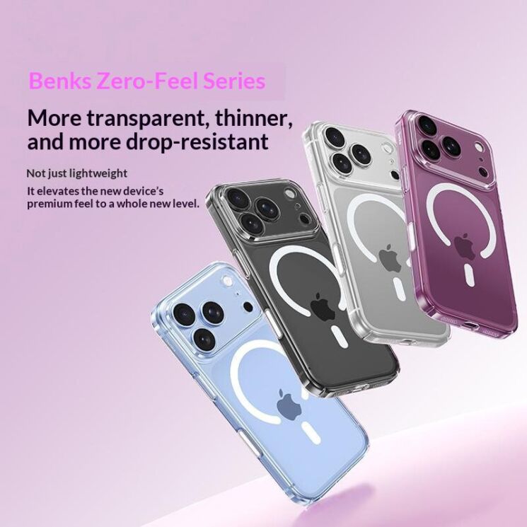 Защитный чехол BENKS Crystal Magnetic для iPhone 18 Pro / 17 Pro - Transparent: фото 7 из 14