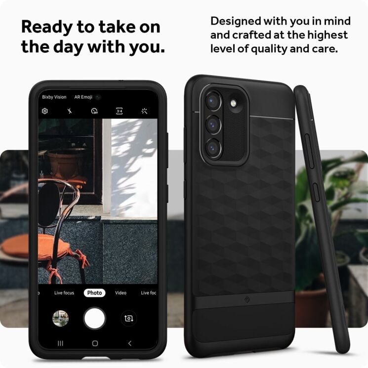 Защитный чехол Caseology Parallax by Spigen для Samsung Galaxy S21 FE (G990) - Indi Pink: фото 12 из 14