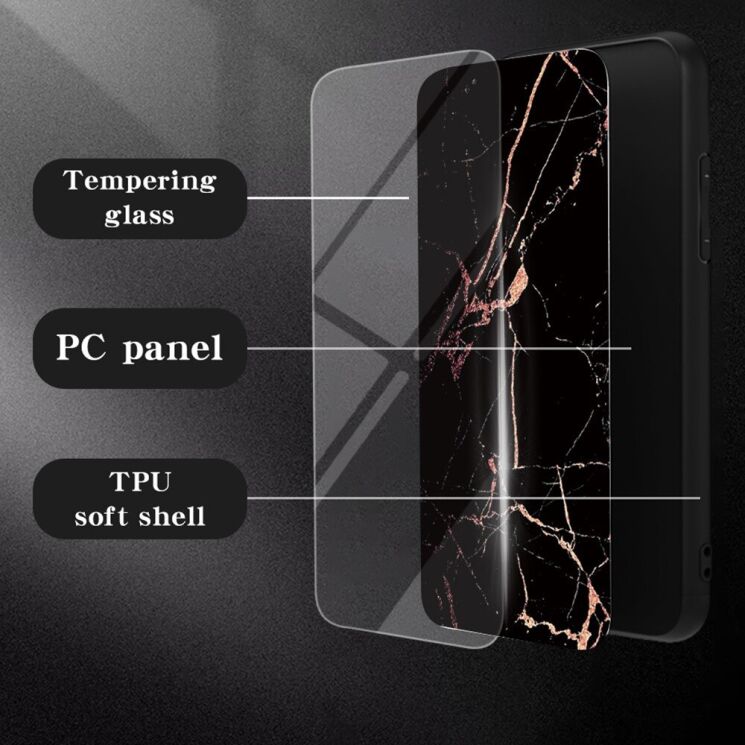 Захисний чохол Deexe Gradient Pattern для Google Pixel 9 / 9 Pro - Black / Gold: фото 2 з 9