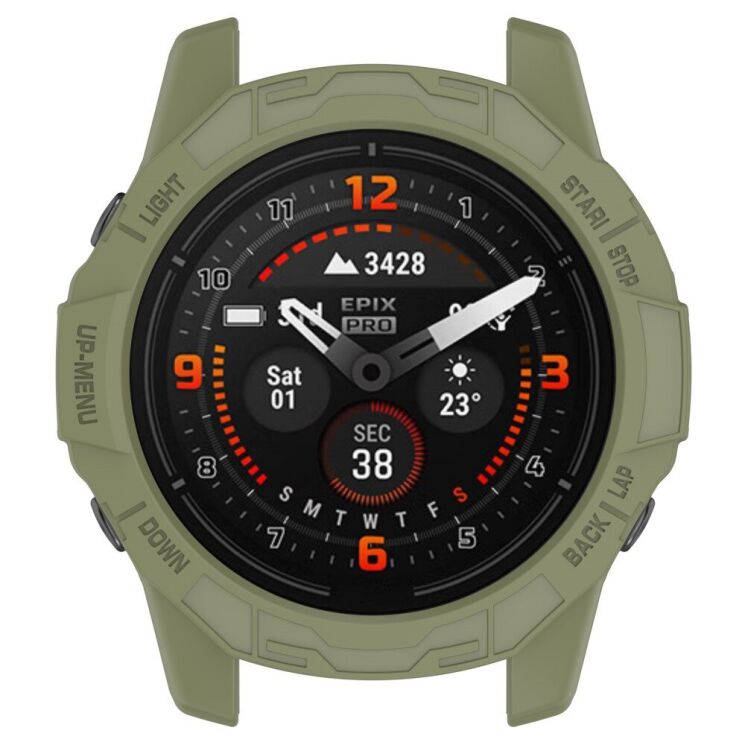 Захисний чохол Deexe Hollow Cover для Garmin Fenix 7S Pro / 7S / Epix Pro (Gen 2) 42mm - Jungle Green: фото 6 з 8