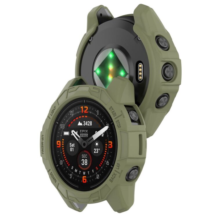 Захисний чохол Deexe Hollow Cover для Garmin Fenix 7S Pro / 7S / Epix Pro (Gen 2) 42mm - Jungle Green: фото 3 з 8