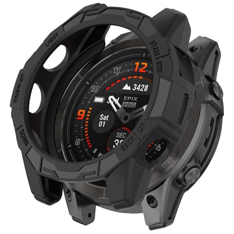 Защитный чехол Deexe Hollow Cover для Garmin Fenix E (47mm) - Black: фото 1 из 5