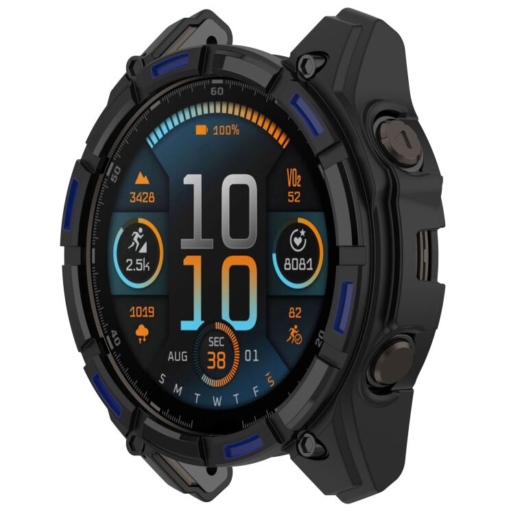Захисний чохол Deexe Hollow Cover для Garmin Quatix 8 (51mm) - Black / Blue: фото 2 з 7