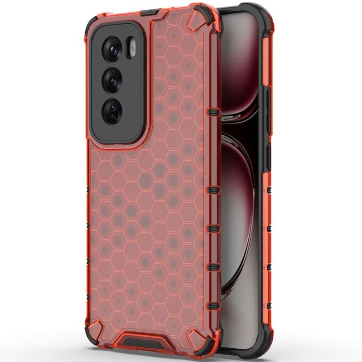Защитный чехол Deexe Honeycomb Series для OPPO Reno 12 - Red: фото 1 из 5