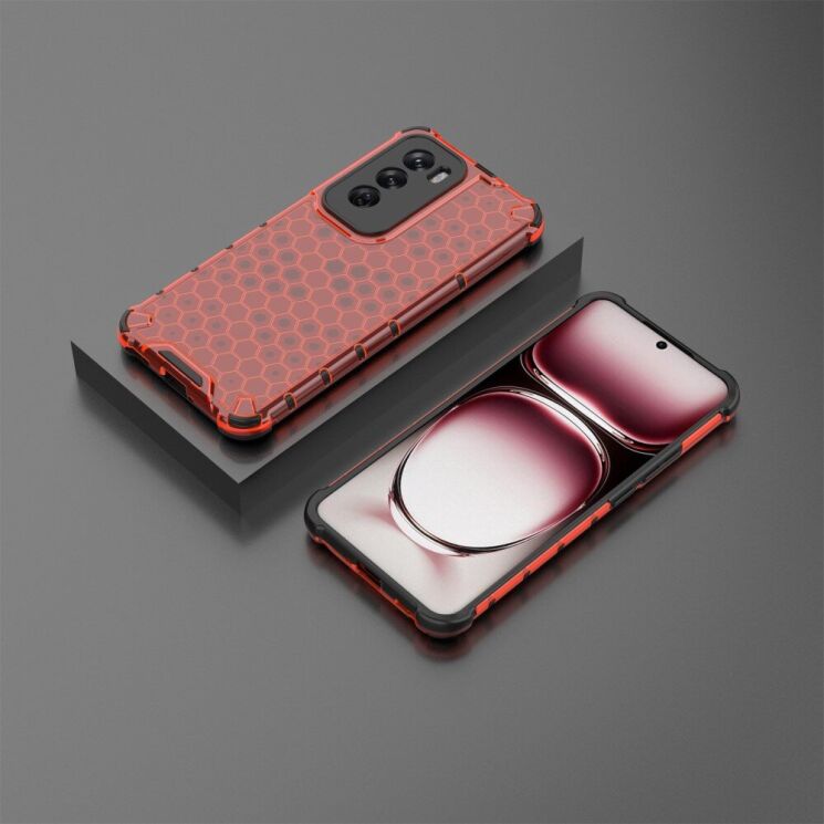 Защитный чехол Deexe Honeycomb Series для OPPO Reno 12 - Red: фото 3 из 5