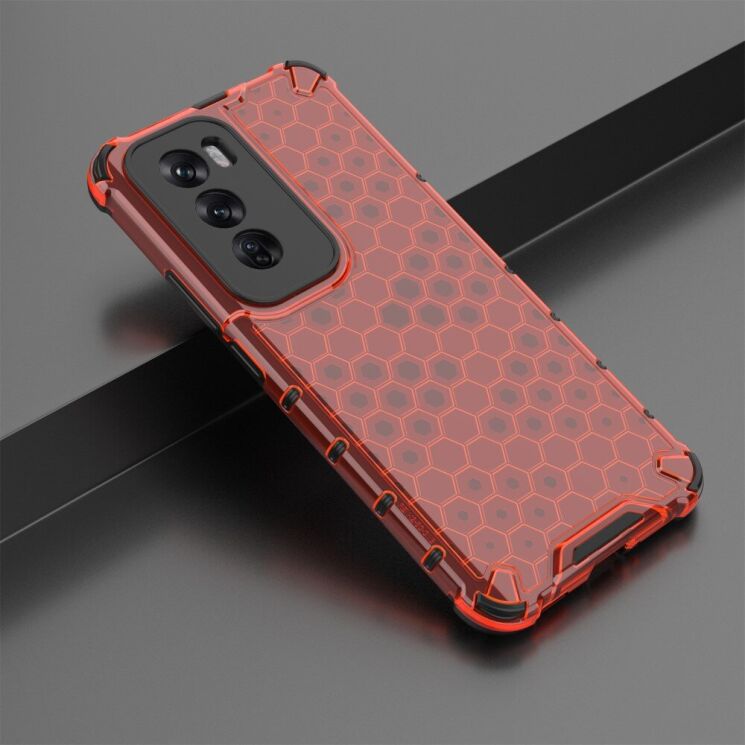 Защитный чехол Deexe Honeycomb Series для OPPO Reno 12 - Red: фото 2 из 5