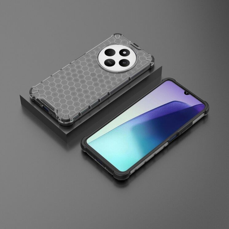 Защитный чехол Deexe Honeycomb Series для Xiaomi Redmi 14C / Redmi A4 5G / Poco C75 - Black: фото 3 из 5