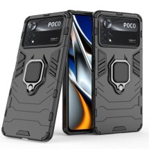 Захисний чохол Deexe Hybrid Case для Xiaomi Poco X4 Pro - Black: фото 1 з 8