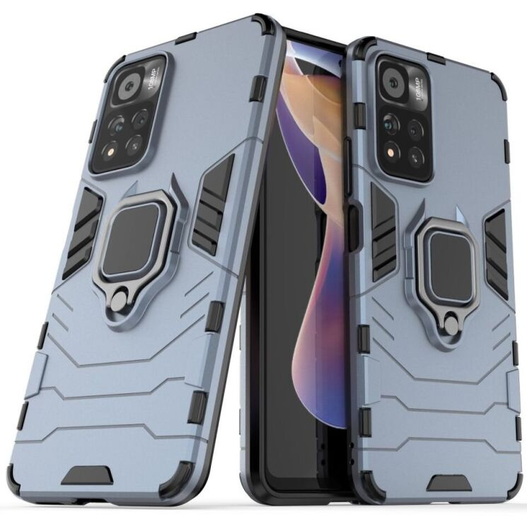 Чехол с подставкой Deexe Hybrid Case для Xiaomi Redmi Note 11 Pro (Chinese) / Note 11 Pro+ - Blue: фото 1 из 6