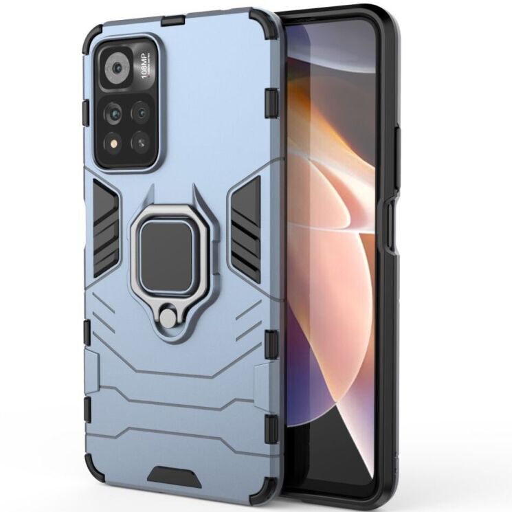 Чехол с подставкой Deexe Hybrid Case для Xiaomi Redmi Note 11 Pro (Chinese) / Note 11 Pro+ - Blue: фото 2 из 6