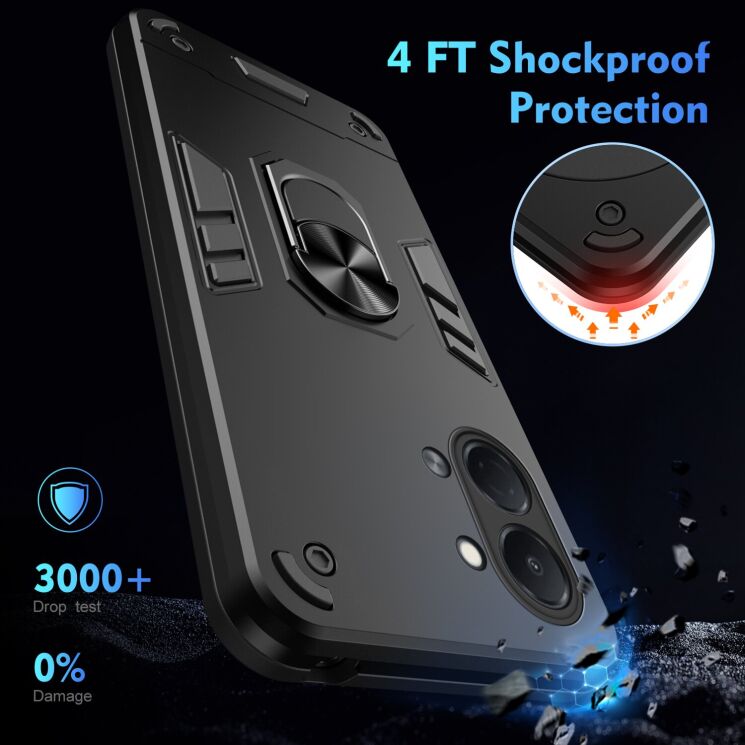 Защитный чехол Deexe Hybrid Shell для TECNO Spark Go 3 - Blue: фото 4 из 7