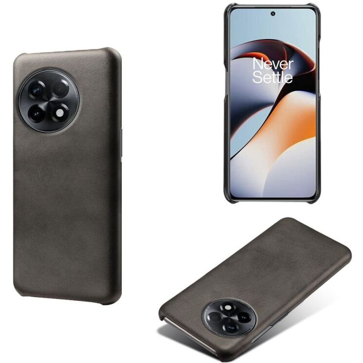 Захисний чохол Deexe Leather Back Cover для OnePlus 11R / Ace 2 - Black: фото 2 з 4
