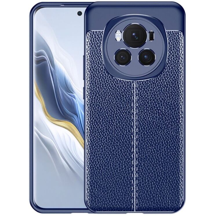 Защитный чехол Deexe Leather Cover для Honor Magic 6 Pro - Blue: фото 1 из 9