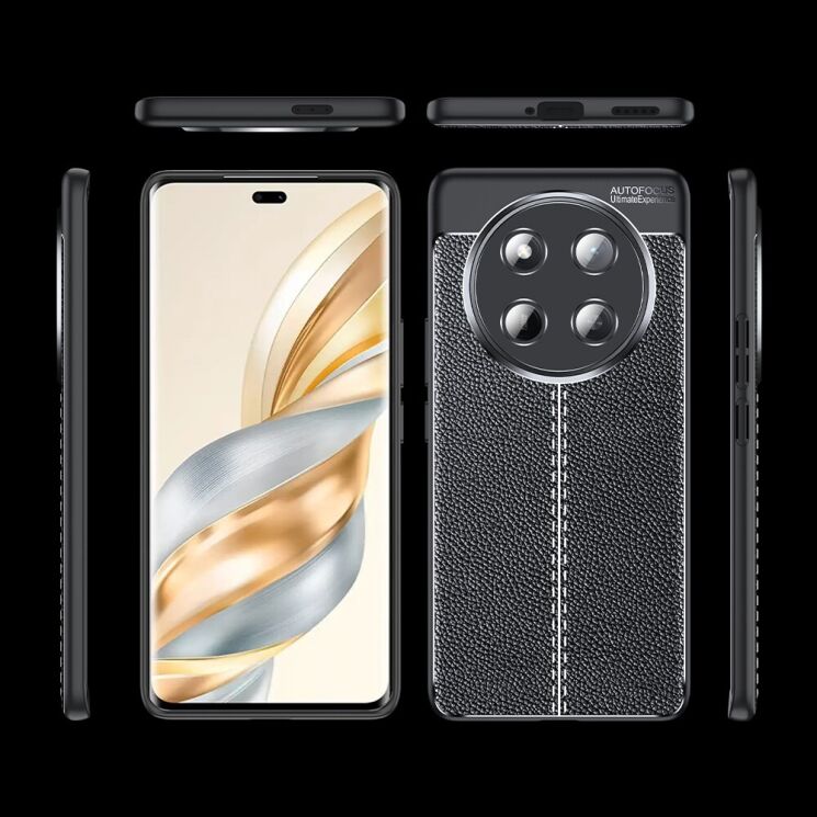 Защитный чехол Deexe Leather Cover для Honor Magic 7 Lite - Black: фото 9 из 9