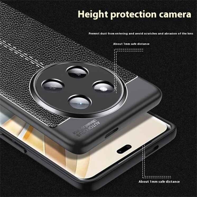 Защитный чехол Deexe Leather Cover для Honor Magic 7 Lite - Black: фото 5 из 9