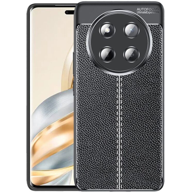 Защитный чехол Deexe Leather Cover для Honor Magic 7 Lite - Black: фото 1 из 9