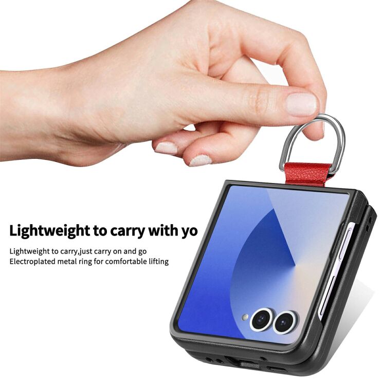 Защитный чехол Deexe Litchi Ring Case для Samsung Galaxy Flip 8 - Orange (423527O) Защитный чехол Deexe Litchi Ring Case для Samsung Galaxy Flip 8 - Orange: фото 11 из 11