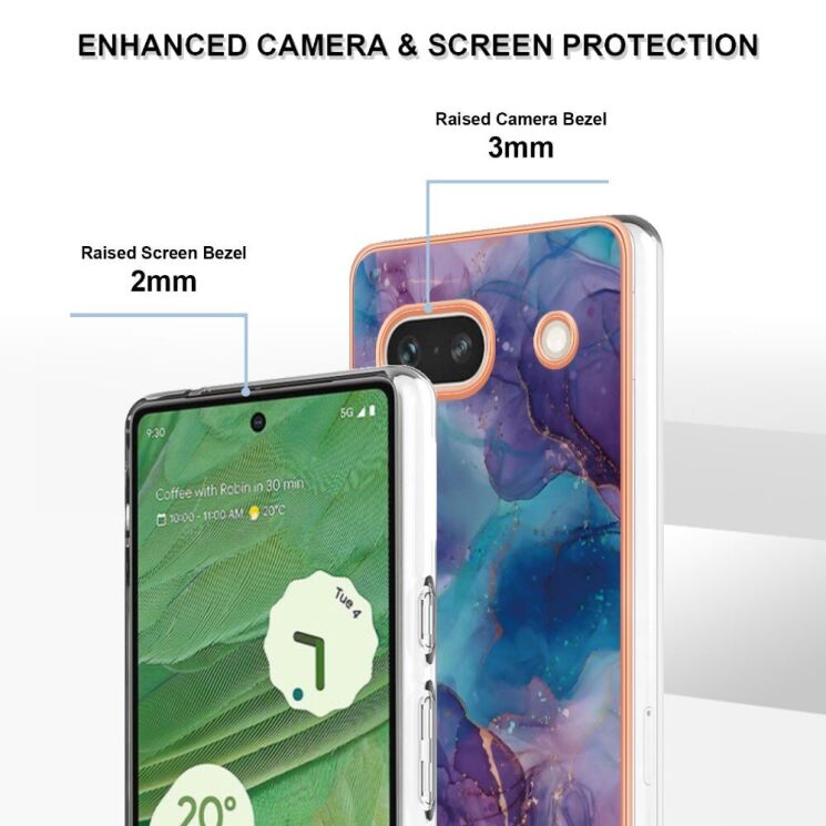 Защитный чехол Deexe Marble Case для Google Pixel 7a - Rose Gold: фото 4 из 6