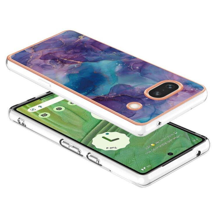 Защитный чехол Deexe Marble Case для Google Pixel 7a - Purple: фото 3 из 6
