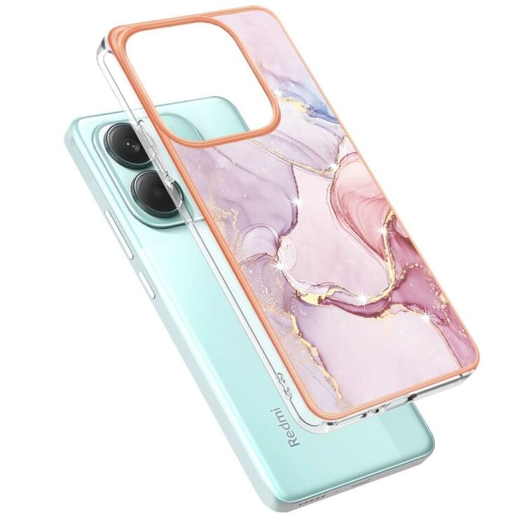 Защитный чехол Deexe Marble Style для Xiaomi Redmi Note 14 Pro 5G / Note 14 Pro Plus / Poco X7 - Rose Gold: фото 2 из 6