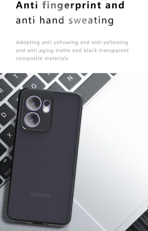 Защитный чехол Deexe Matte Skin для OPPO Reno 13 F/FS 5G - Black: фото 13 из 14