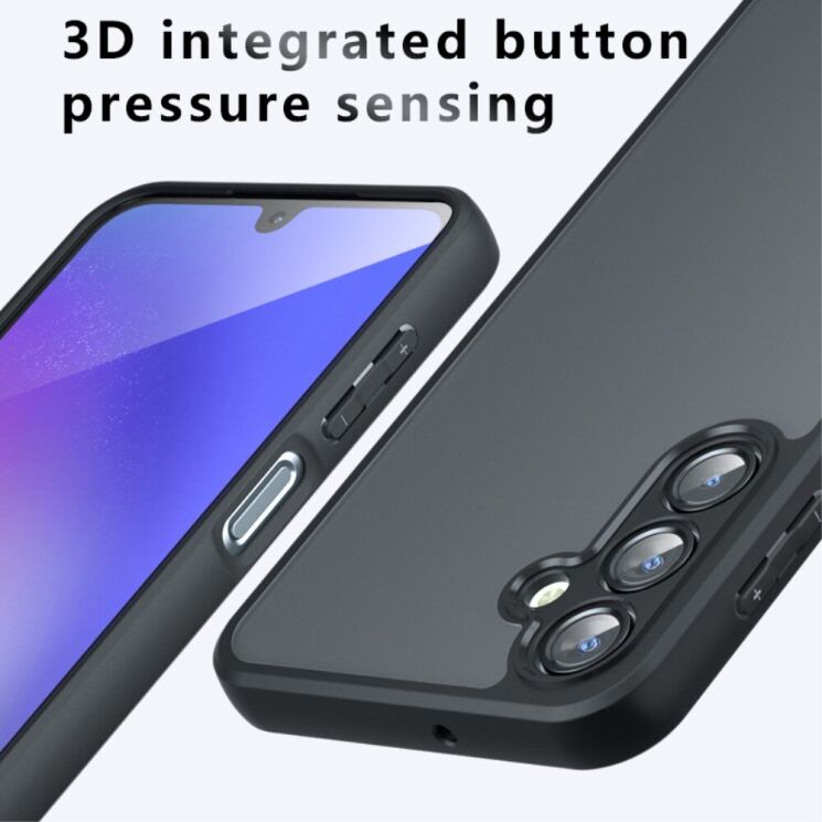 Защитный чехол Deexe Matte Skin для Samsung Galaxy A16 (A165) - Transparent / Black: фото 10 из 12