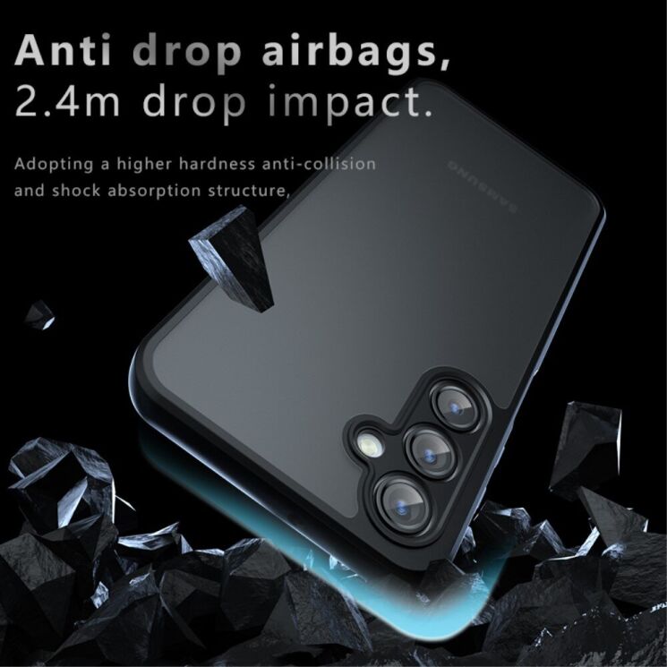 Защитный чехол Deexe Matte Skin для Samsung Galaxy A16 (A165) - Transparent / Black: фото 3 из 12