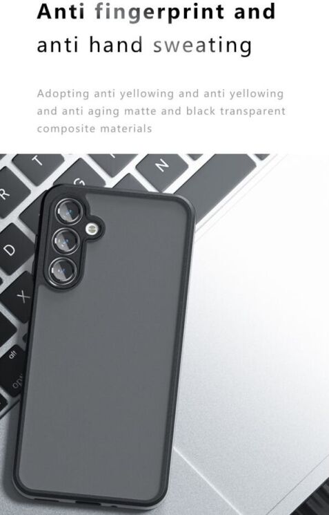Защитный чехол Deexe Matte Skin для Samsung Galaxy A16 (A165) - Transparent / Black: фото 11 из 12