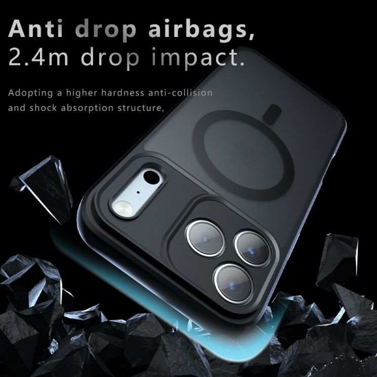 Защитный чехол Deexe Matte Skin with MagSafe для Apple iPhone 17 Pro - Black: фото 5 из 11