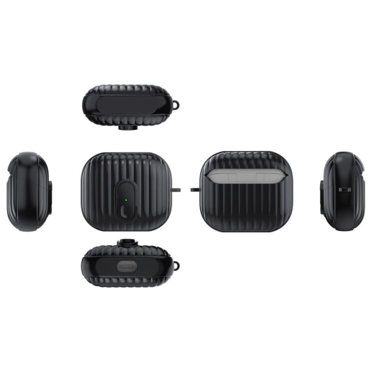 Захисний чохол Deexe Ridge Guard для Samsung Galaxy Buds 3 / Buds 3 Pro - Black: фото 3 з 3