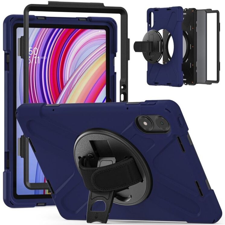 Защитный чехол Deexe Rotation Hybrid для Xiaomi Redmi Pad Pro / Poco Pad - Navy Blue: фото 1 из 14