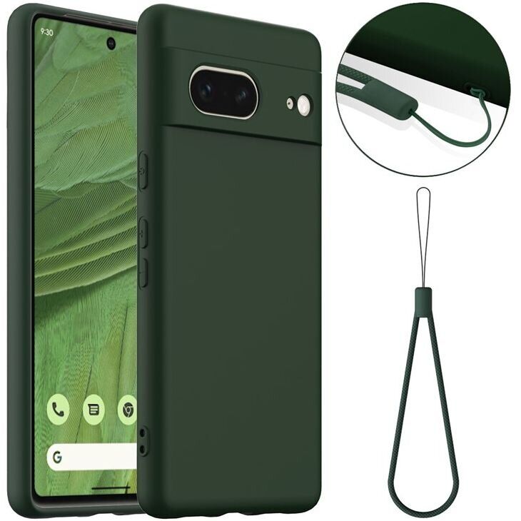 Защитный чехол Deexe Silicone Case with MagSafe для Google Pixel 7 - Dark Green: фото 1 из 9