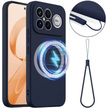 Защитный чехол Deexe Silicone Case with MagSafe для Xiaomi Poco F8 Ultra - Dark Blue: фото 1 из 9