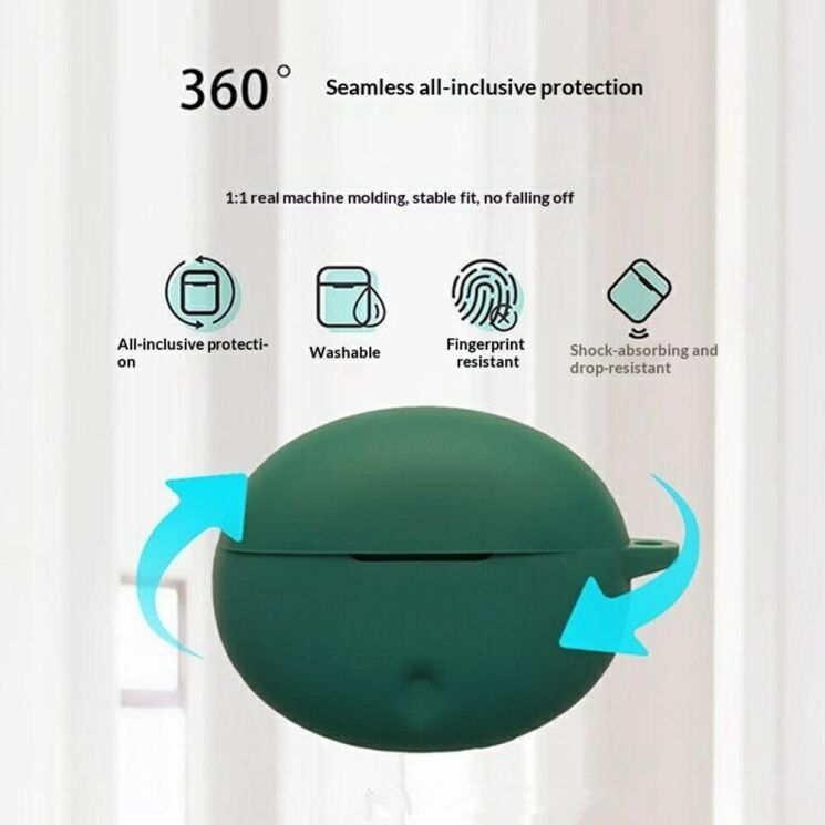 Защитный чехол Deexe Silicone Sleeve для Oppo Enco Air 5 Pro - Dark Blue: фото 4 из 11