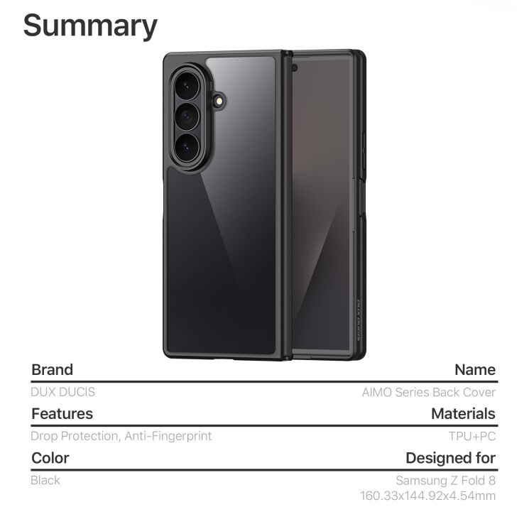 Защитный чехол DUX DUCIS Aimo Series для Samsung Galaxy Fold 8 Ultra - Black (424045B) Защитный чехол DUX DUCIS Aimo Series для Samsung Galaxy Fold 8 Ultra - Black: фото 10 из 10
