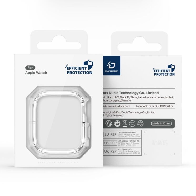Захисний чохол Dux Ducis Tamo Series для Apple Watch 41 mm (7 / 8 / 9 Series) - Transparent White: фото 3 з 11