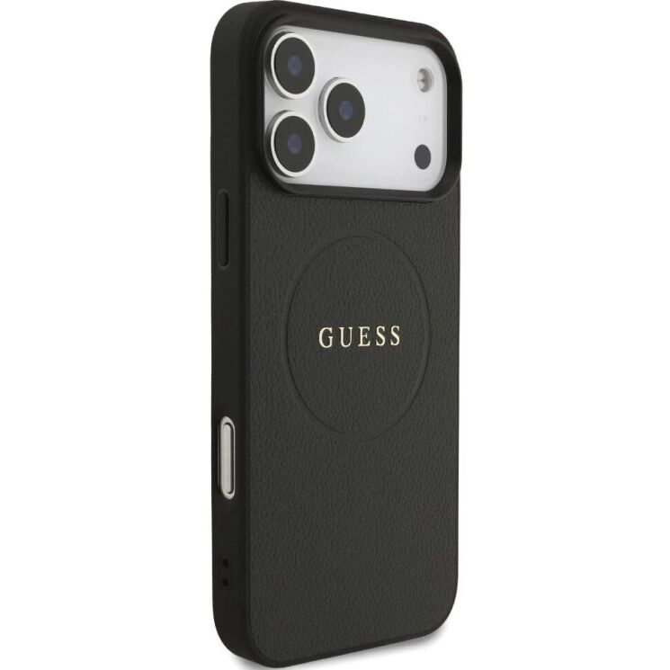 Защитный чехол Guess Grained Ring MagSafe для iPhone 17 Pro Max (GUHMP17XPGHSMMK) - Black (402885B) Защитный чехол Guess Grained Ring MagSafe для iPhone 17 Pro Max (GUHMP17XPGHSMMK) - Black: фото 4 из 9