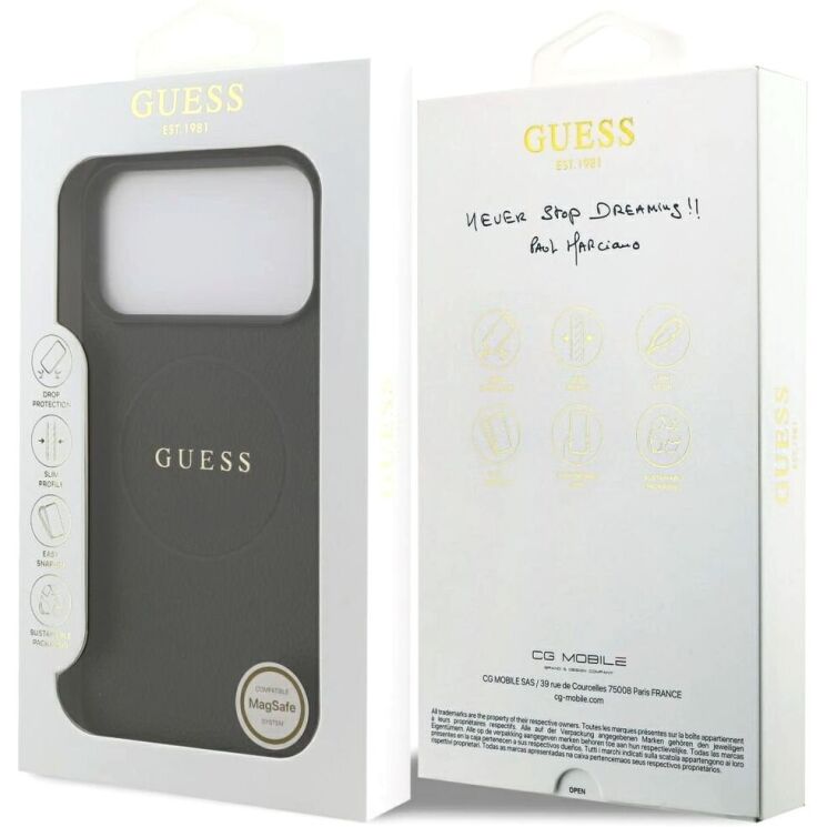 Защитный чехол Guess Grained Ring MagSafe для iPhone 17 Pro Max (GUHMP17XPGHSMMK) - Black (402885B) Защитный чехол Guess Grained Ring MagSafe для iPhone 17 Pro Max (GUHMP17XPGHSMMK) - Black: фото 8 из 9