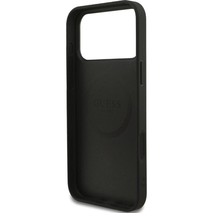 Защитный чехол Guess Grained Ring MagSafe для iPhone 17 Pro Max (GUHMP17XPGHSMMK) - Black (402885B) Защитный чехол Guess Grained Ring MagSafe для iPhone 17 Pro Max (GUHMP17XPGHSMMK) - Black: фото 7 из 9