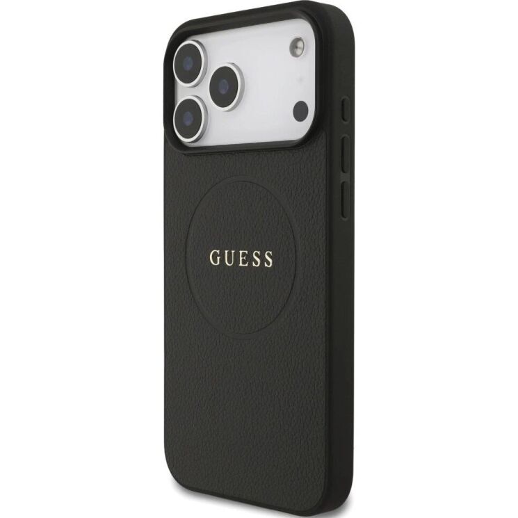 Защитный чехол Guess Grained Ring MagSafe для iPhone 17 Pro Max (GUHMP17XPGHSMMK) - Black (402885B) Защитный чехол Guess Grained Ring MagSafe для iPhone 17 Pro Max (GUHMP17XPGHSMMK) - Black: фото 3 из 9