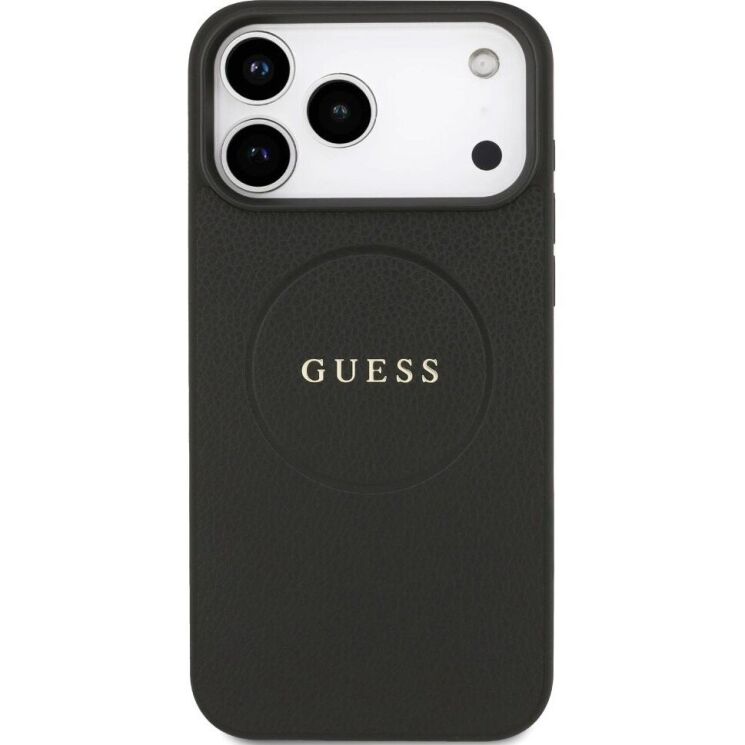 Защитный чехол Guess Grained Ring MagSafe для iPhone 17 Pro Max (GUHMP17XPGHSMMK) - Black (402885B) Защитный чехол Guess Grained Ring MagSafe для iPhone 17 Pro Max (GUHMP17XPGHSMMK) - Black: фото 2 из 9
